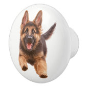 Happy Dog #4 Keramik Pull Keramikknauf (Rechts)