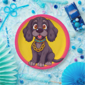 Happy Dog Cartoon Illustration Pappteller (Party)
