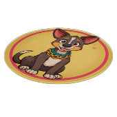 Happy Dog Cartoon Illustration Schneidebrett (Ecke)