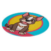 Happy Dog Cartoon Illustration Schneidebrett (Ecke)