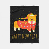 Happy Dog Corgi Celebrating New Year Cozy Christma Fleecedecke (Vorderseite)