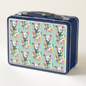 Happy Dog eating an ice-cream Metall Brotdose (Rückseite)