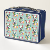 Happy Dog eating an ice-cream Metall Brotdose (Vorderseite)