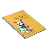 Happy Dog eating an ice-cream Notizblock (Rechte Seite)