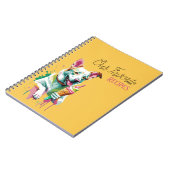 Happy Dog eating an ice-cream Notizblock (Linke Seite)