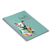 Happy Dog eating an ice-cream Notizblock (Rechte Seite)