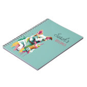 Happy Dog eating an ice-cream Notizblock (Linke Seite)