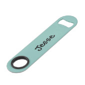 Happy Dog eating an ice-cream Speed Flaschenöffner (Rückseite Schrägansicht)