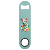 Happy Dog eating an ice-cream Speed Flaschenöffner (Vorderseite)