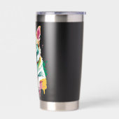 Happy Dog eating an ice-cream Thermobecher (Links)