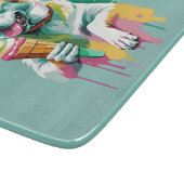 Happy Dog Eating Ice-cream Schneidebrett (Ecke)