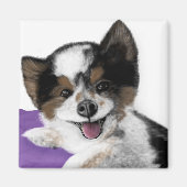Happy Dog Face Magnet (Vorne)