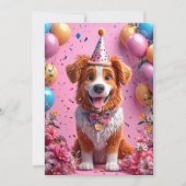 Happy Dog feiert Geburtstag Einladung (Vorderseite)