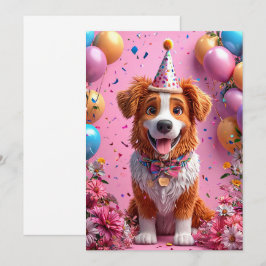 Happy Dog feiert Geburtstag Einladung