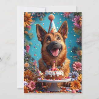 Happy Dog feiert Geburtstag Einladung