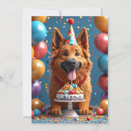 Happy Dog feiert Geburtstag Einladung