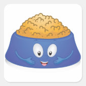 Happy Dog Food Quadratischer Aufkleber (Vorderseite)