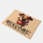 Happy Dog Funny Welcome Mat Fußmatte (Schrägansicht)