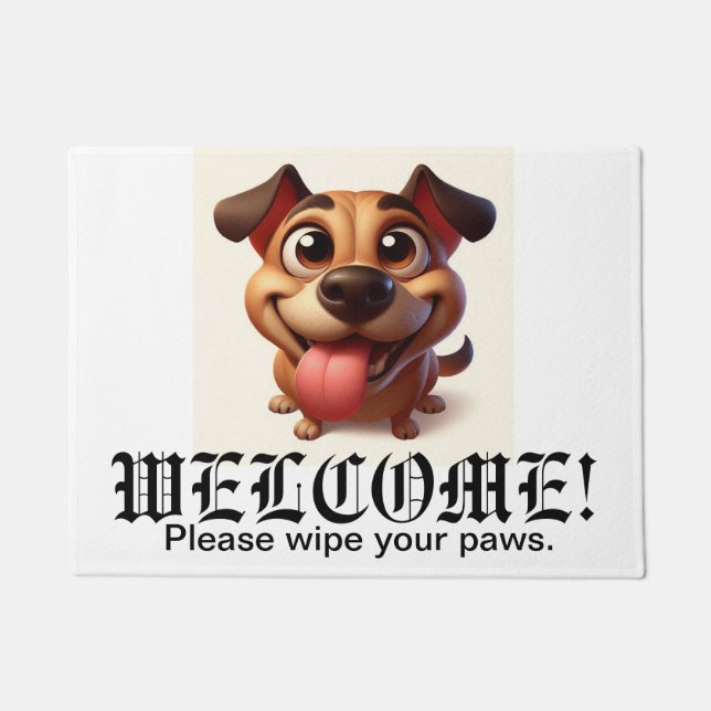 Happy Dog Funny Welcome Mat Fußmatte (Vorderseite)