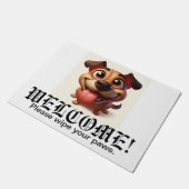 Happy Dog Funny Welcome Mat Fußmatte (Schrägansicht)