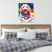 Happy Dog Goldendoodle Wasserfarbskizze Leinwanddruck (Insitu (Schlafzimmer))