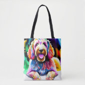 Happy Dog Goldendoodle Watercolor Design Tasche (Vorderseite)