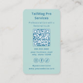 Happy Dog Grooming Cute Pet Sitter Modern Blue Visitenkarte (Rückseite)