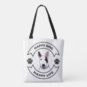 Happy dog, happy life tasche (Rückseite)