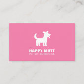 Happy Dog Logo Pet Sitzen Service Pflegepinke Visitenkarte (Vorderseite)