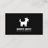 Happy Dog Logo Sitzungsservice Schwarz-weiß Visitenkarte (Vorderseite)