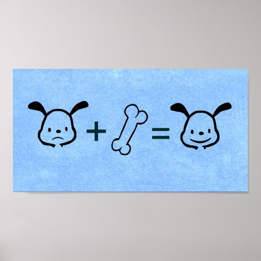 Happy Dog Math Print - Blau Poster (Vorne)