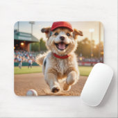 Happy Dog mit Baseballkappe Mousepad (Mit Mouse)