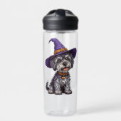 Happy Dog mit einem Hexenhut tragen Trinkflasche (Vorderseite)