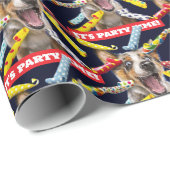 Happy Dog Party Blowers Geschenkpapier (Rolleneckpunkt)