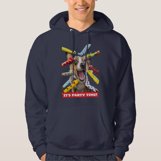 Happy Dog Party Blowers Hoodie (Vorderseite)