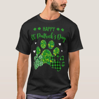 Happy Dog Paws Leopard Print Dog Eigentümer St Pat T-Shirt