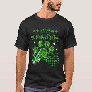 Happy Dog Paws Leopard Print Dog Eigentümer St Pat T-Shirt