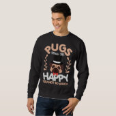 happy dog pug holder dog women men sweatshirt (Vorne ganz)