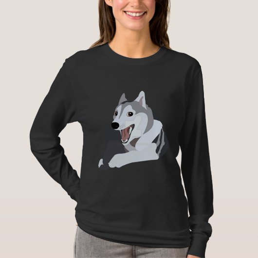 Happy Dog Pun Husky Meme T-Shirt (Vorderseite)
