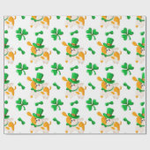 Happy Dog St. Patrick's Pattern Geschenkpapier (Flach)