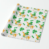 Happy Dog St. Patrick's Pattern Geschenkpapier (Ungerollt)