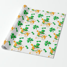Happy Dog St. Patrick's Pattern Geschenkpapier