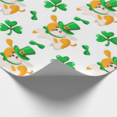 Happy Dog St. Patrick's Pattern Geschenkpapier (Ecke)