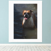 Happy Dog Swimming Leinwanddruck (Insitu (Holzboden))