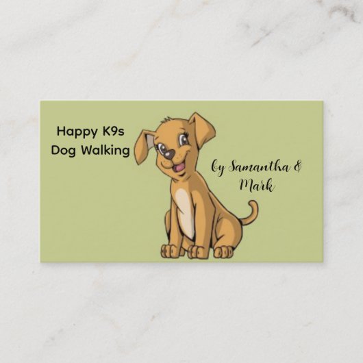 Happy Dog Walking Service Visitenkarte (Vorderseite)