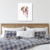 Happy Dog Watercolor Portrait Leinwanddruck (Insitu (Schlafzimmer))