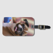 Happy Dog with Toy Gepäckanhänger (Vorderseite (Horizontal))