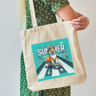 Happy Doggo Summer Tote Bag Tragetasche