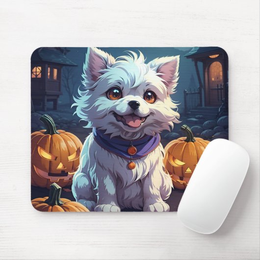 Happy Doggy Halloween Mousepad (Mit Mouse)