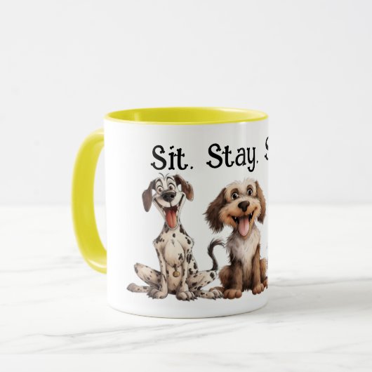 Happy Dogs Coffee Tasse - Perfektes Geschenk für H (Vorderseite Links)